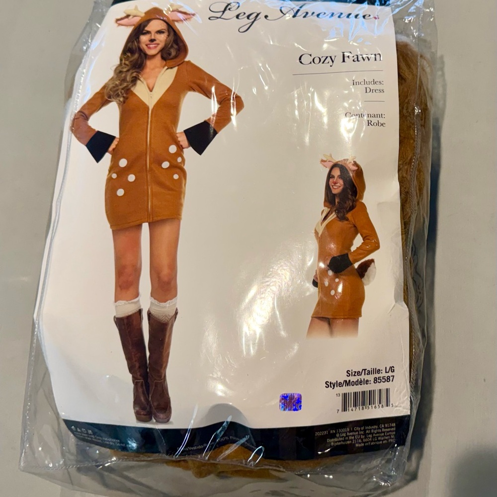 Leg Avenue Women's Cozy Reindeer/Fawn Costume - Picture 6 of 8